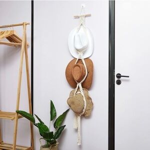 New Macrame Hat Hangers Boho Hat Rack Cowboy Hanger Back of Door Hat Organizer